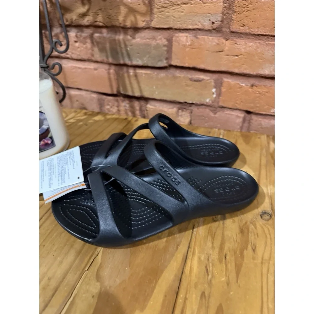 New Crocs Kadee II Black Sandals 6 Water Sandals Water Vacation Summer Cruise